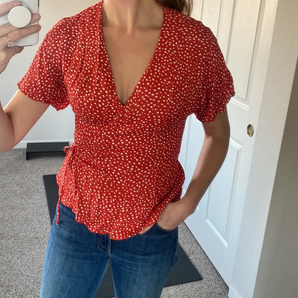 & Other Stories Floral Wrap Top